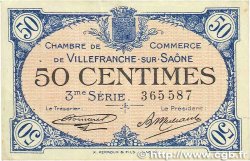 50 Centimes FRANCE regionalism and various Villefranche-Sur-Saône 1920 JP.129.11 VF