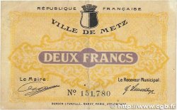 2 Francs FRANCE Regionalismus und verschiedenen Metz 1918 JP.131.06 S