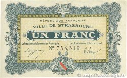 1 Franc FRANCE regionalismo y varios Strasbourg 1918 JP.133.04 MBC