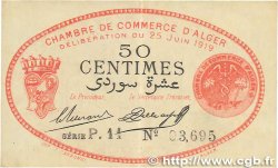 50 Centimes FRANCE regionalism and various Alger 1919 JP.137.11 XF