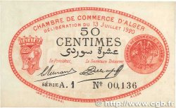50 Centimes FRANCE regionalism and miscellaneous Alger 1920 JP.137.13 XF+