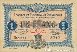 1 Franc FRANCE regionalism and miscellaneous Constantine 1916 JP.140.10 XF+