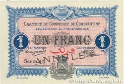 1 Franc Annulé FRANCE regionalism and miscellaneous Constantine 1916 JP.140.11 XF+