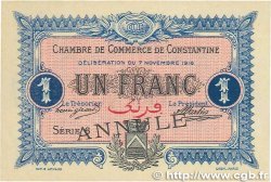 1 Franc Annulé FRANCE regionalismo y varios Constantine 1916 JP.140.11 SC