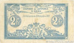 2 Francs FRANCE regionalism and various Oran 1915 JP.141.14 VF-