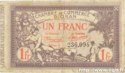 1 Franc FRANCE regionalism and various Oran 1920 JP.141.23 VG