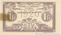 1 Franc FRANCE regionalism and various Oran 1920 JP.141.23 AU