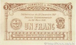 1 Franc FRANCE regionalism and miscellaneous Philippeville 1917 JP.142.09 XF+