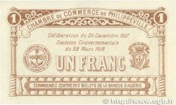 1 Franc FRANCE regionalismo y varios Philippeville 1917 JP.142.09 SC+