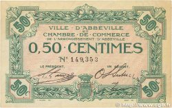 50 Centimes FRANCE regionalism and miscellaneous Abbeville 1920 JP.001.01 VF+