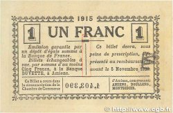 1 Franc FRANCE regionalismo y varios Amiens 1915 JP.007.36 EBC