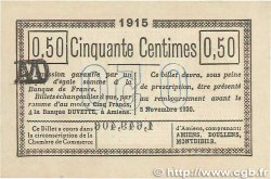 50 Centimes FRANCE regionalism and various Amiens 1915 JP.007.40 VF+