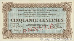 50 Centimes Annulé FRANCE Regionalismus und verschiedenen Auxerre 1916 JP.017.13 ST