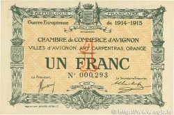 1 Franc FRANCE regionalism and miscellaneous Avignon 1915 JP.018.05 UNC-