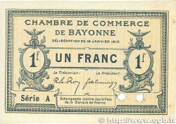1 Franc FRANCE regionalism and various Bayonne 1915 JP.021.11 VF