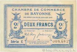 2 Francs FRANCE regionalism and various Bayonne 1915 JP.021.19 VF