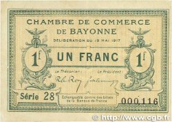 1 Franc FRANCE Regionalismus und verschiedenen Bayonne 1917 JP.021.45 SS
