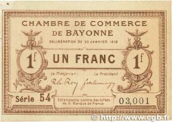 1 Franc FRANCE regionalismo y varios Bayonne 1918 JP.021.59 MBC+