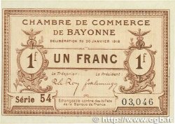 1 Franc FRANCE regionalism and various Bayonne 1918 JP.021.59 AU-