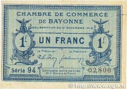 1 Franc FRANCE régionalisme et divers Bayonne 1919 JP.021.64 TTB