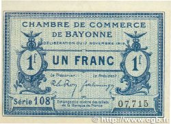 1 Franc FRANCE regionalism and miscellaneous Bayonne 1919 JP.021.64 XF+