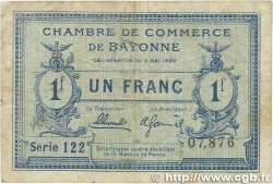 1 Franc FRANCE regionalism and miscellaneous Bayonne 1920 JP.021.67 VG