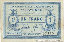 1 Franc FRANCE Regionalismus und verschiedenen Bayonne 1920 JP.021.67 S