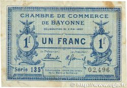 1 Franc FRANCE regionalismo y varios Bayonne 1920 JP.021.67 BC