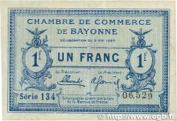1 Franc FRANCE regionalism and various Bayonne 1920 JP.021.67 VF