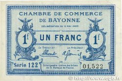 1 Franc FRANCE regionalism and miscellaneous Bayonne 1920 JP.021.67
