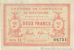 2 Francs FRANCE regionalism and various Bayonne 1920 JP.021.68 VF