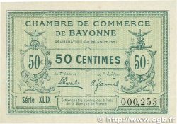 50 Centimes FRANCE Regionalismus und verschiedenen Bayonne 1921 JP.021.69 fST