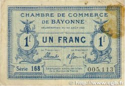 1 Franc FRANCE régionalisme et divers Bayonne 1921 JP.021.70 TB