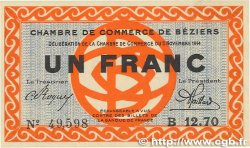 1 Franc FRANCE regionalism and various Béziers 1914 JP.027.08