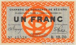 1 Franc  FRANCE regionalismo y varios Béziers 1914 JP.027.08