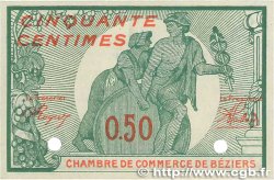 50 Centimes Spécimen FRANCE régionalisme et divers Béziers 1916 JP.027.21