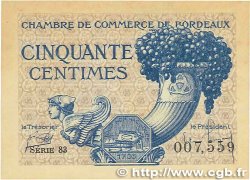 50 Centimes FRANCE regionalism and miscellaneous Bordeaux 1921 JP.030.28 UNC-