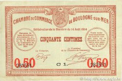 50 Centimes FRANCE regionalism and various Boulogne-Sur-Mer  1914 JP.031.14 VF