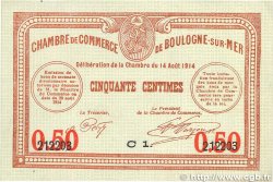 50 Centimes FRANCE regionalism and miscellaneous Boulogne-Sur-Mer  1914 JP.031.14 VF+