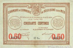 50 Centimes FRANCE regionalismo e varie Boulogne-Sur-Mer  1914 JP.031.17
