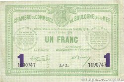 1 Franc FRANCE regionalismo y varios Boulogne-Sur-Mer  1914 JP.031.24 BC