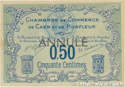 50 Centimes Annulé FRANCE regionalism and various Caen et Honfleur 1915 JP.034.05