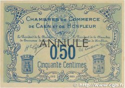 50 Centimes Annulé FRANCE regionalism and various Caen et Honfleur 1915 JP.034.05 AU