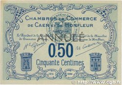 50 Centimes Annulé FRANCE regionalism and various Caen et Honfleur 1915 JP.034.05