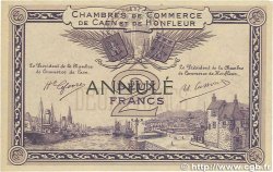 2 Francs Annulé FRANCE regionalism and various Caen et Honfleur 1915 JP.034.11 VF+
