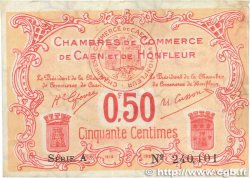 50 Centimes FRANCE Regionalismus und verschiedenen Caen et Honfleur 1918 JP.034.12 S