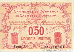 50 Centimes FRANCE regionalism and various Caen et Honfleur 1918 JP.034.12 XF