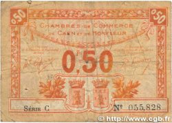 50 Centimes FRANCE regionalism and miscellaneous Caen et Honfleur 1920 JP.034.16 G