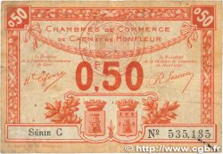 50 Centimes FRANCE regionalism and miscellaneous Caen et Honfleur 1920 JP.034.16 VG