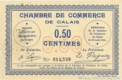 50 Centimes FRANCE regionalism and various Calais 1914 JP.036.01 VF+